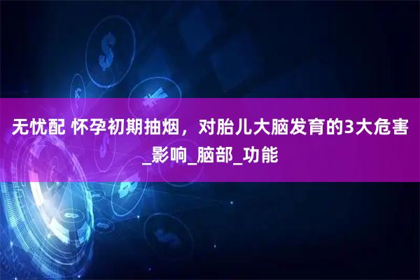 无忧配 怀孕初期抽烟，对胎儿大脑发育的3大危害_影响_脑部_功能
