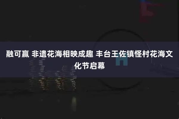 融可赢 非遗花海相映成趣 丰台王佐镇怪村花海文化节启幕